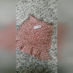 Abercrombie & Fitch Brown Polka Dot Mini Skirt